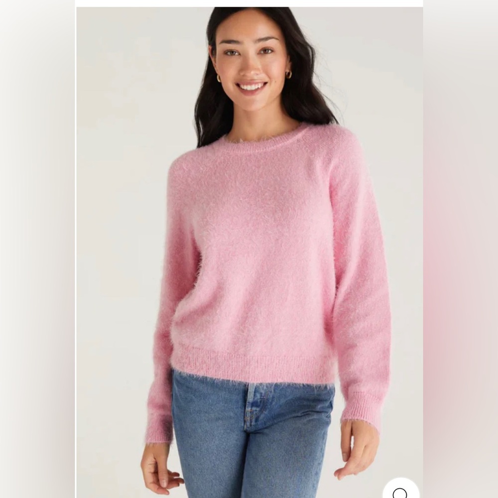 Z Supply Alora Eyelash Sweater Sweet Pink Small